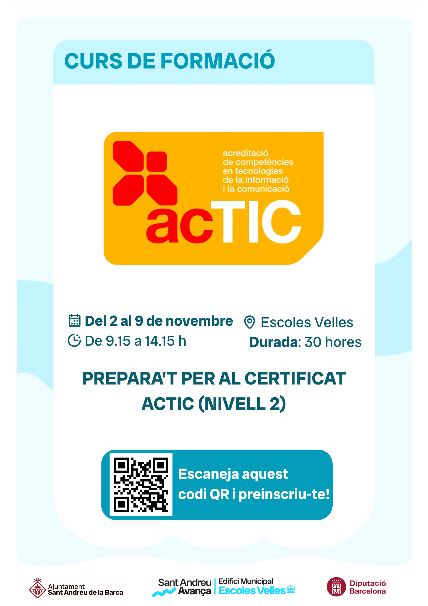 Prepara't per al certificat ACTIC (Nivell 2)